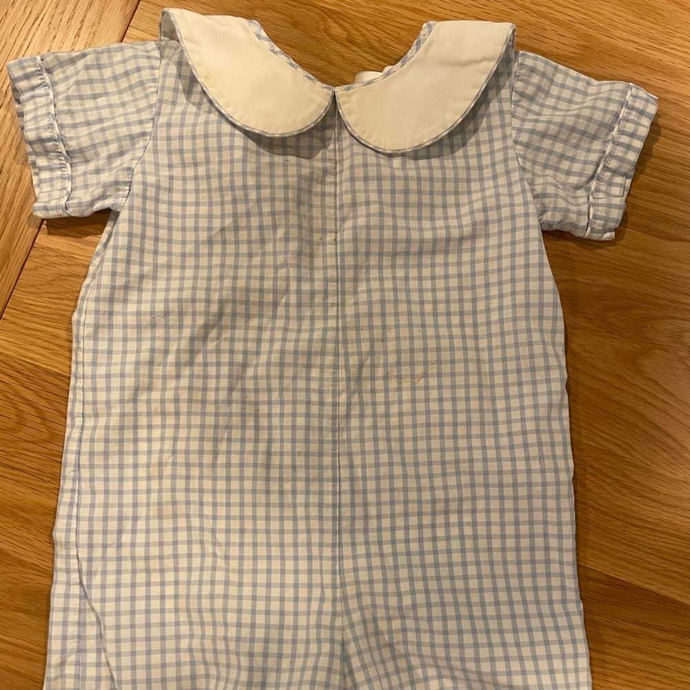 Blue and white check Peter Pan collar Lawrence & Lillian Size 24 months